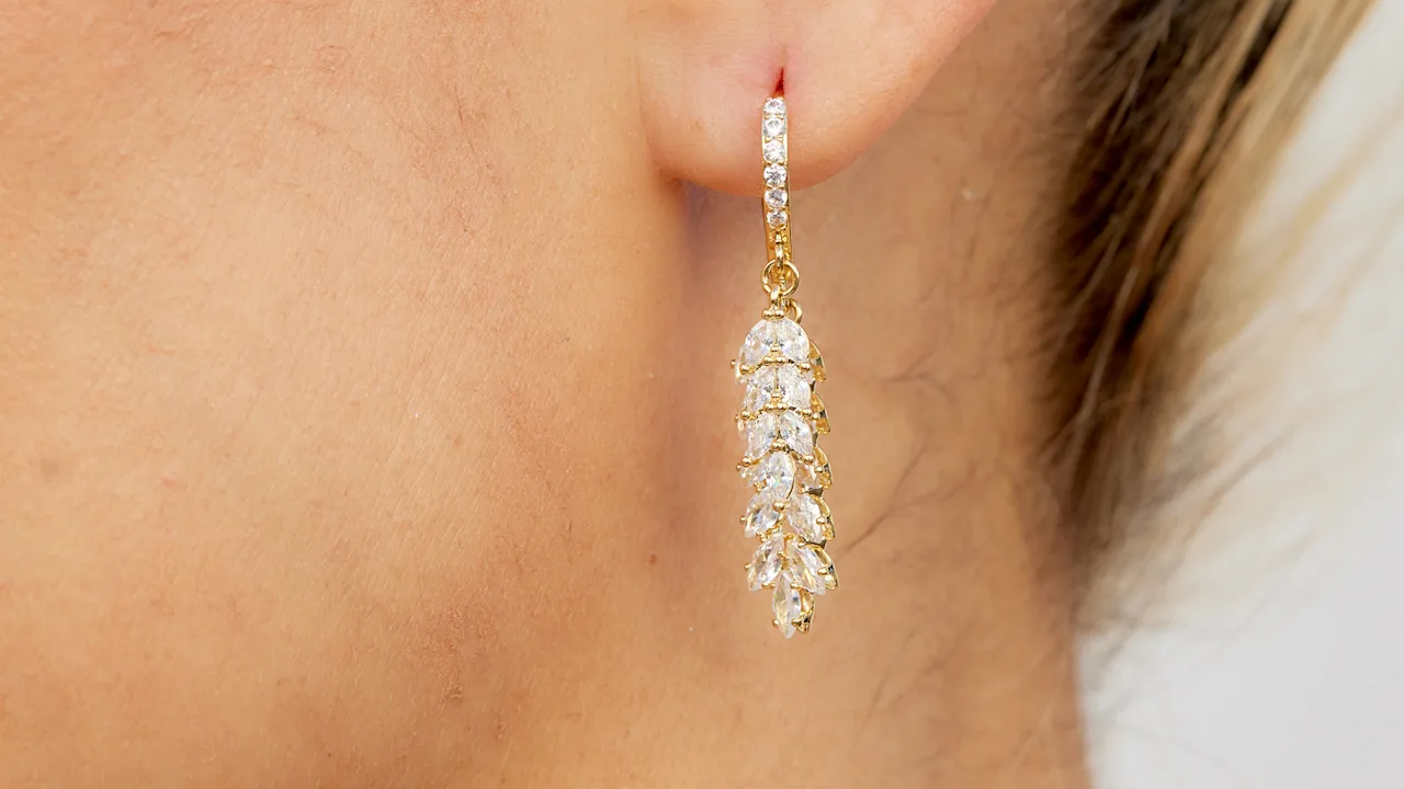 Savvy Cie Marquise Bar Drop Earrings