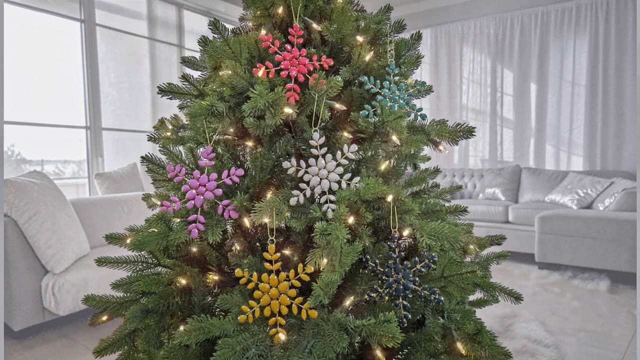 6-Pack: National Tree Company Beaded Snowflake Ornaments