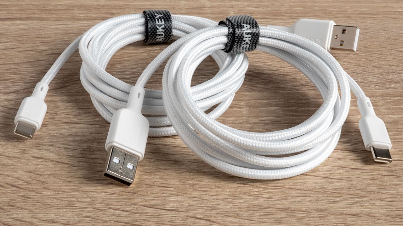 2-Pack: Aukey USB-A to USB-C 6' 15W PVC Woven Cable