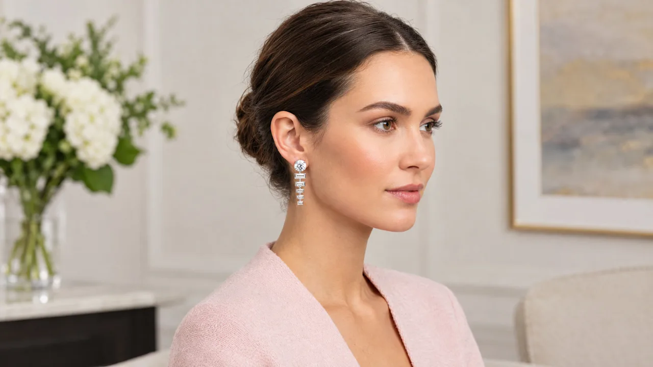 Savvy Cie Round & Step-Cut Graduated Drop Earrings