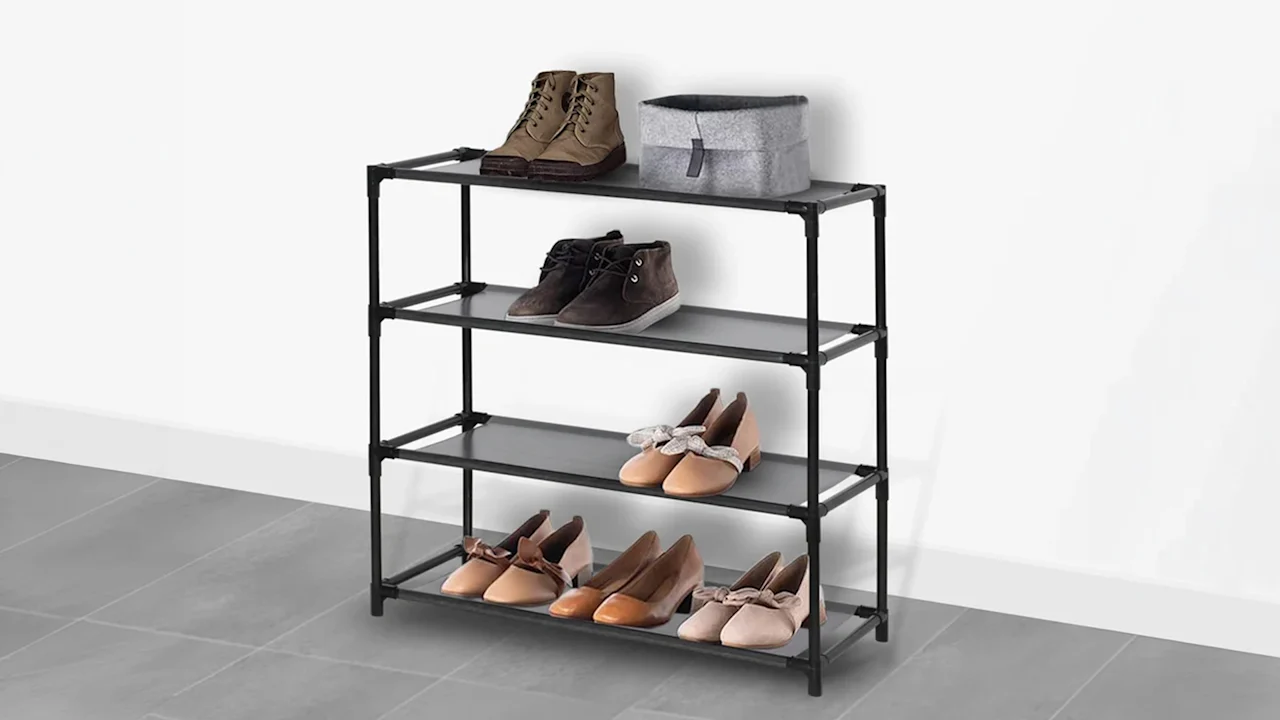 J&V Textiles 4- or 6-Tier Shoe Storage & Organizer Rack