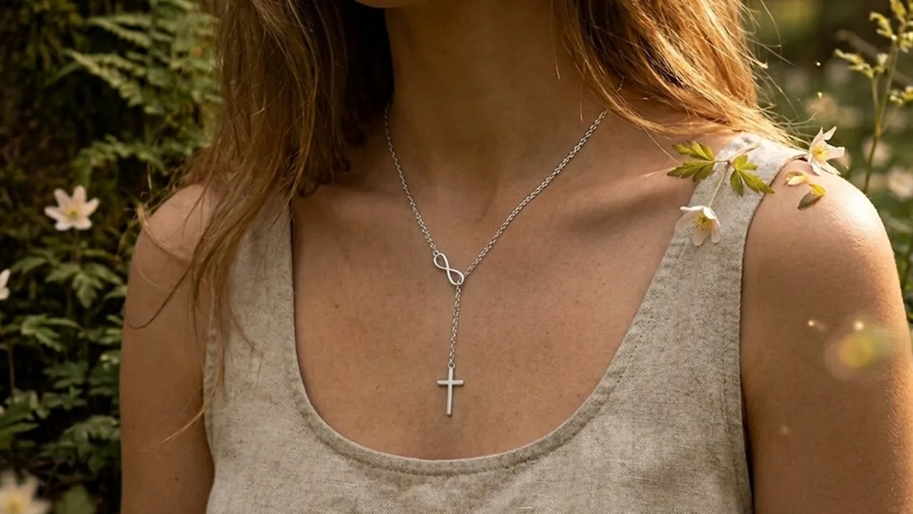 Kylie Harper Sterling Silver Infinity Cross Y Necklace