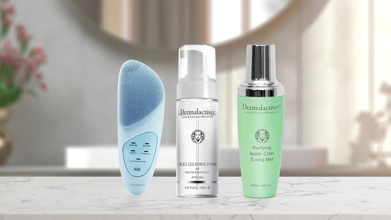 Dermalactives Cleanse & Glow Bundle with Cleansing Foam & Toning Mist