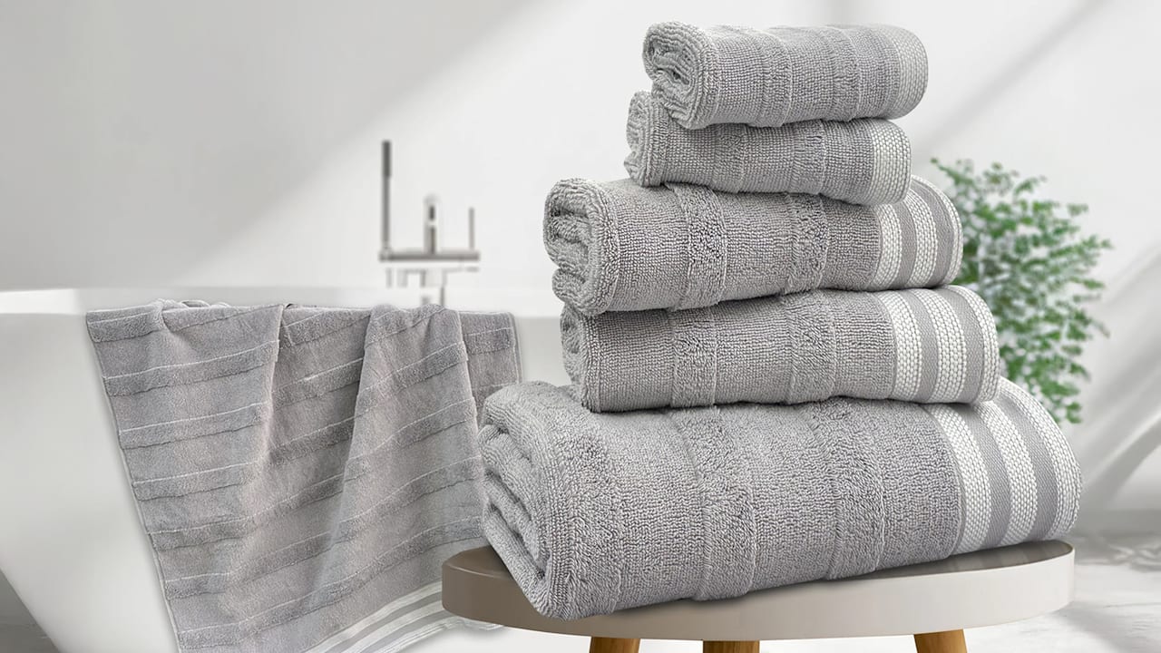 Kathy Ireland 6-Piece Jacquard Stripe Kyoto Towel Set