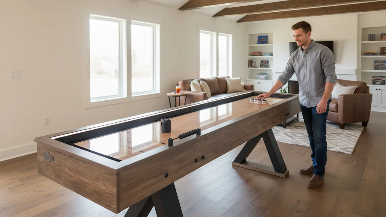 The Lighted-Rail Shuffleboard That Also Bowls