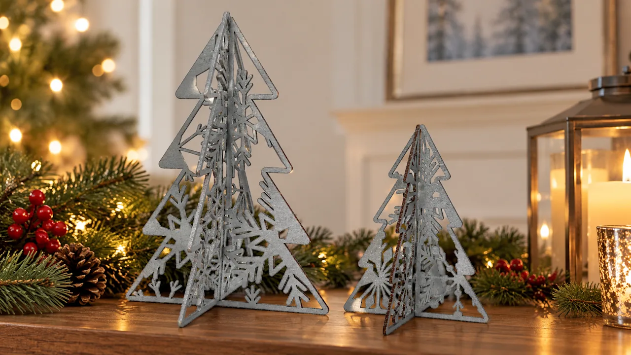 The Silver Wood Tabletop Tree Pair