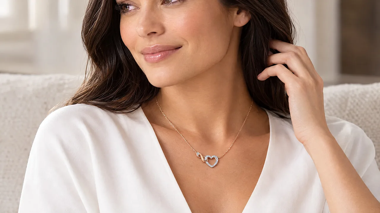 The Swarovski Entwined Heart and Infinity Pendant