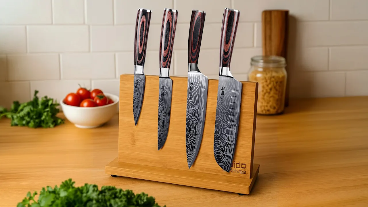 The Magnetic Bamboo Knife Holder