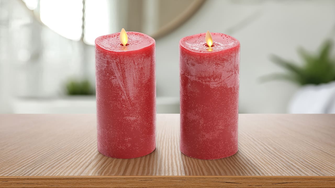 2-Pack: Luminara Flameless 6.5" Chalky Pillars