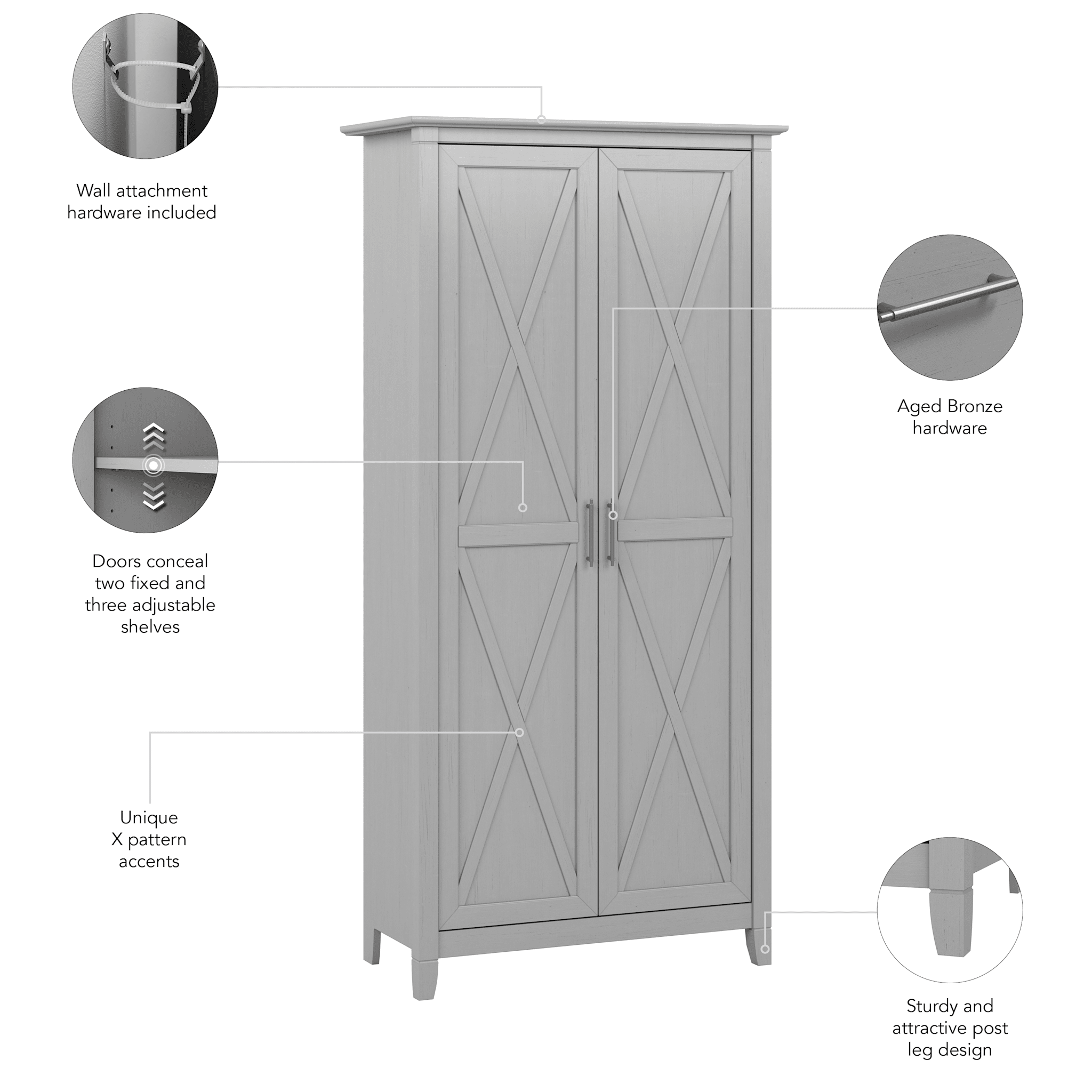 Key West Tall Storage Cabinet with Doors and Shelves — panel 1