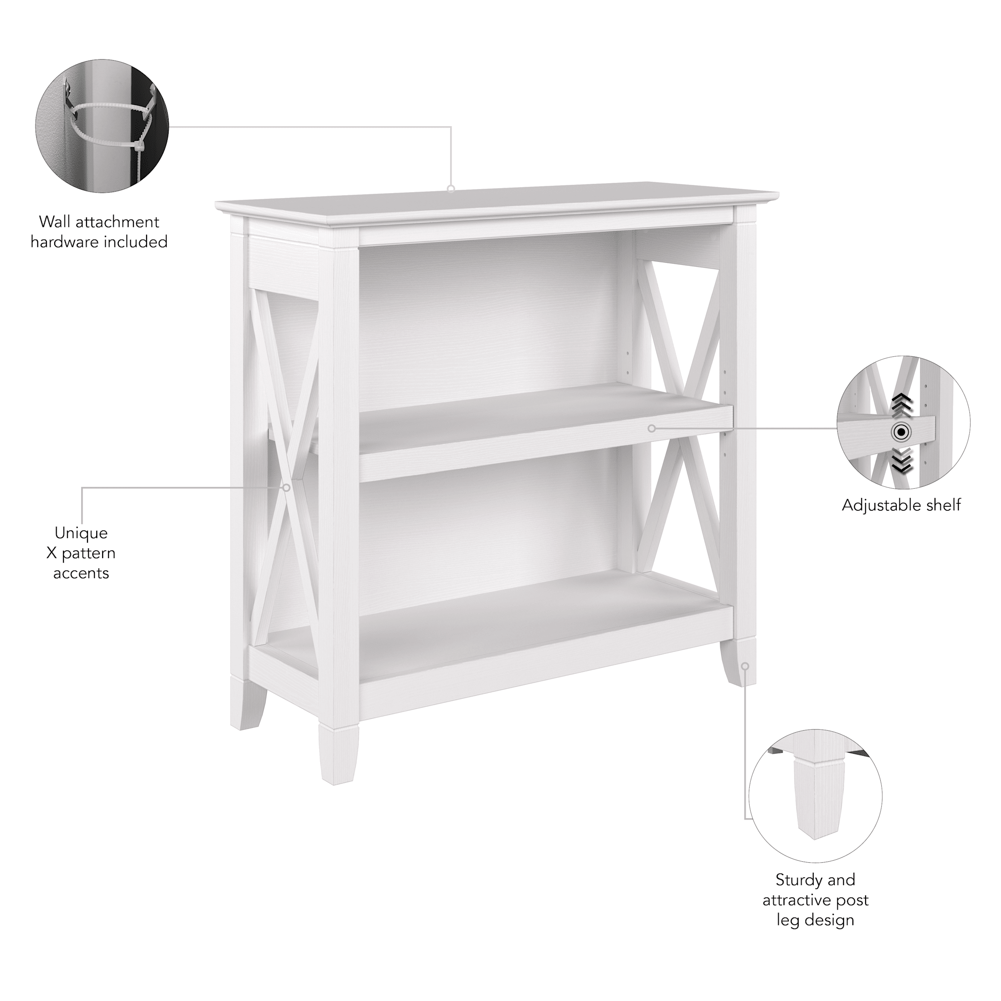 Key West Small 2 Shelf Bookcase — panel 1