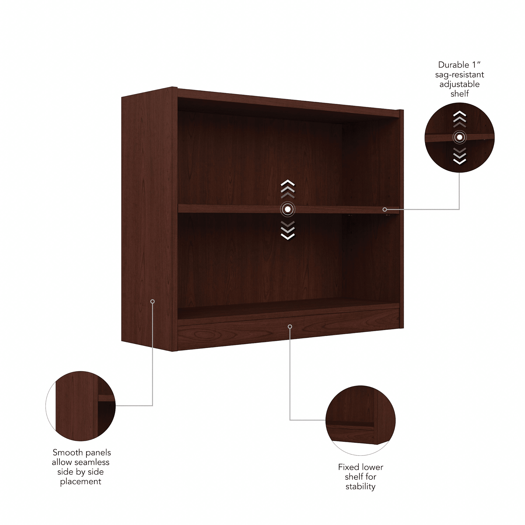 Universal Small 2 Shelf Bookcase — panel 10