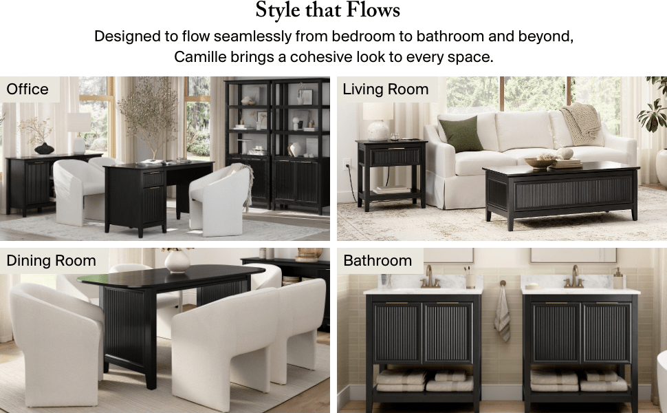Bush Home Camille Fluted 3 Drawer Dresser — panel 7