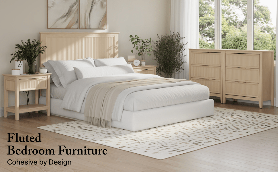 Bush Home Camille Fluted 3 Drawer Dresser - Set of 2 — panel 2