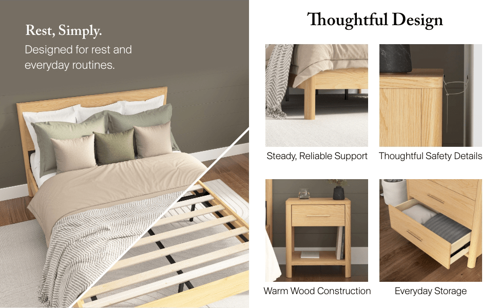 Bush Home Vera 3 Drawer Dresser with Set of 2 Nightstands with Drawer — panel 8