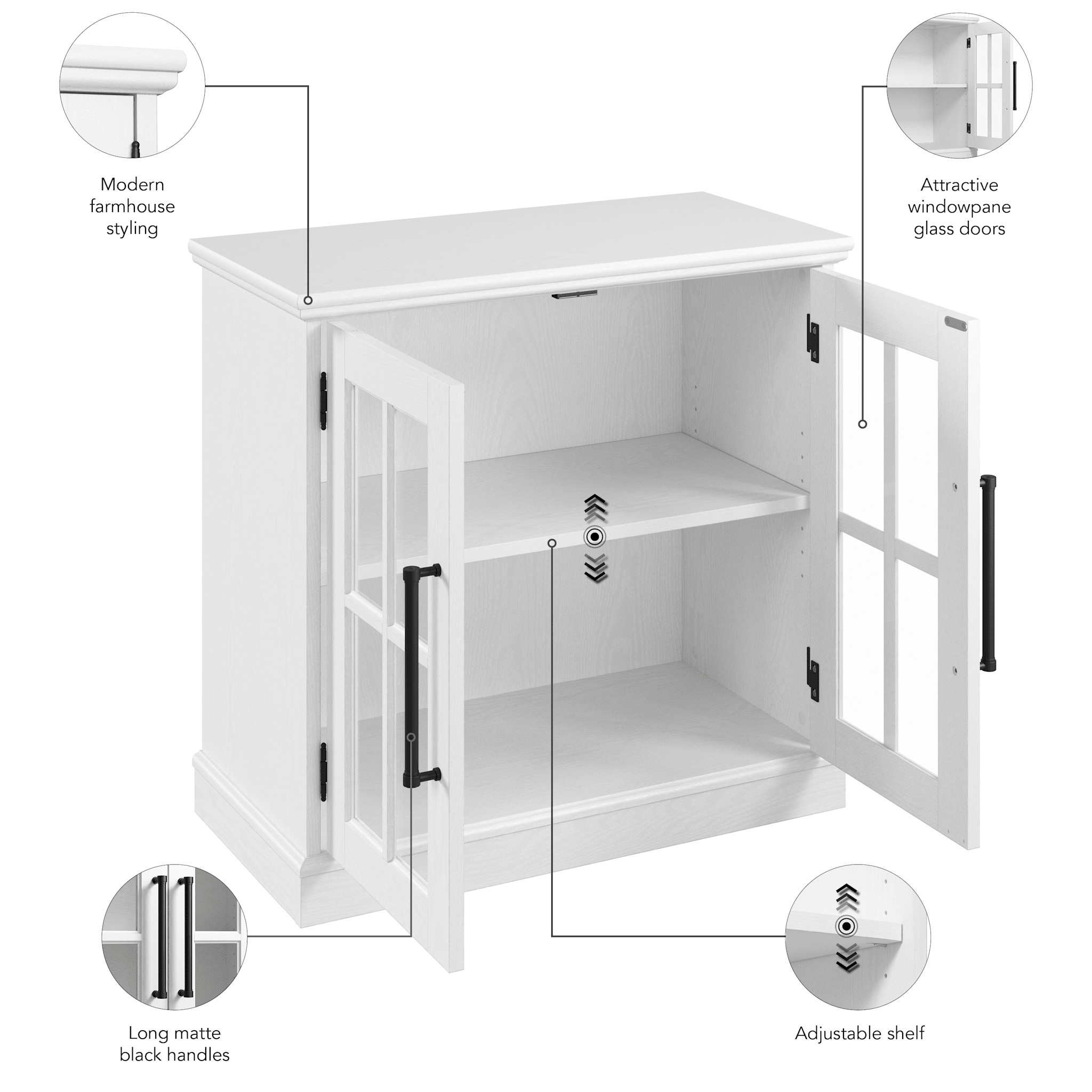 Westbrook 32W Storage Cabinet with Glass Doors — panel 1
