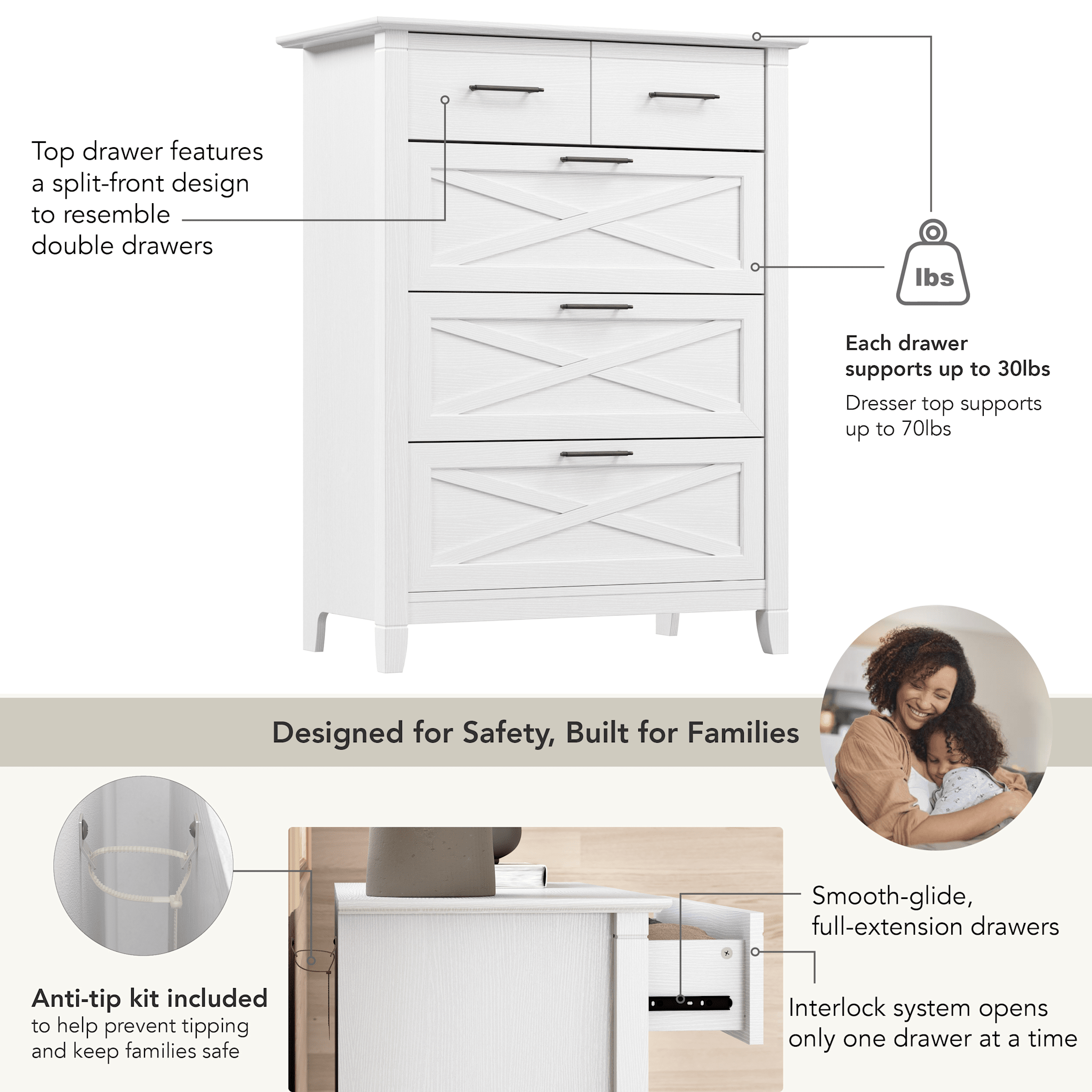 Bush Home Key West 4 Drawer Dresser — panel 11