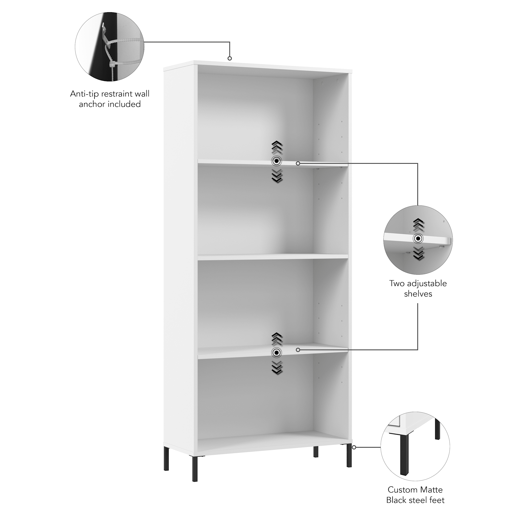 Essence 4 Shelf Bookcase — panel 10