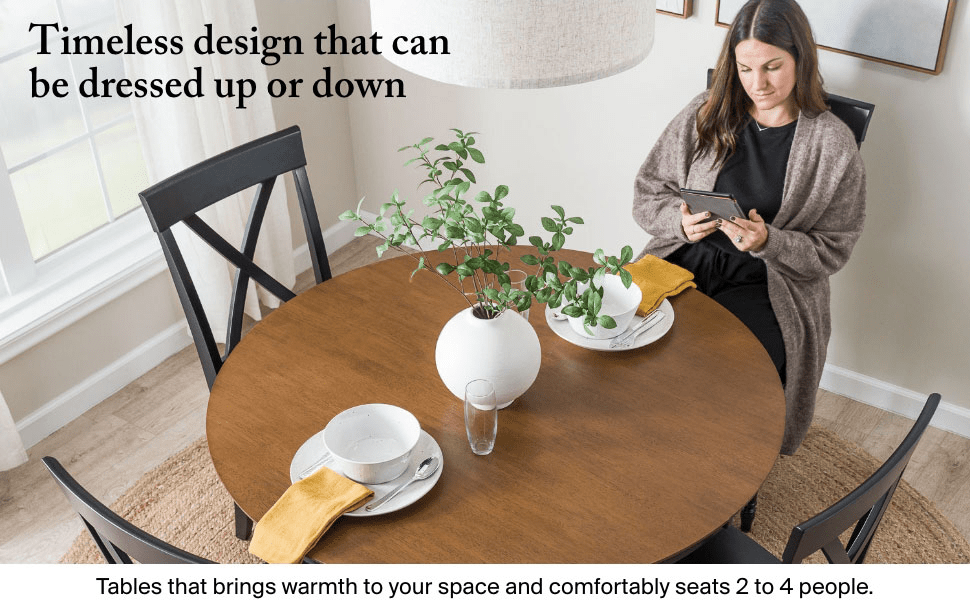 West End 45W Round Trestle Dining Table — panel 4