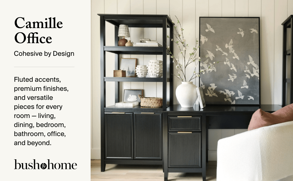 Bush Home Camille 54W Fluted Office Desk with Storage — panel 1