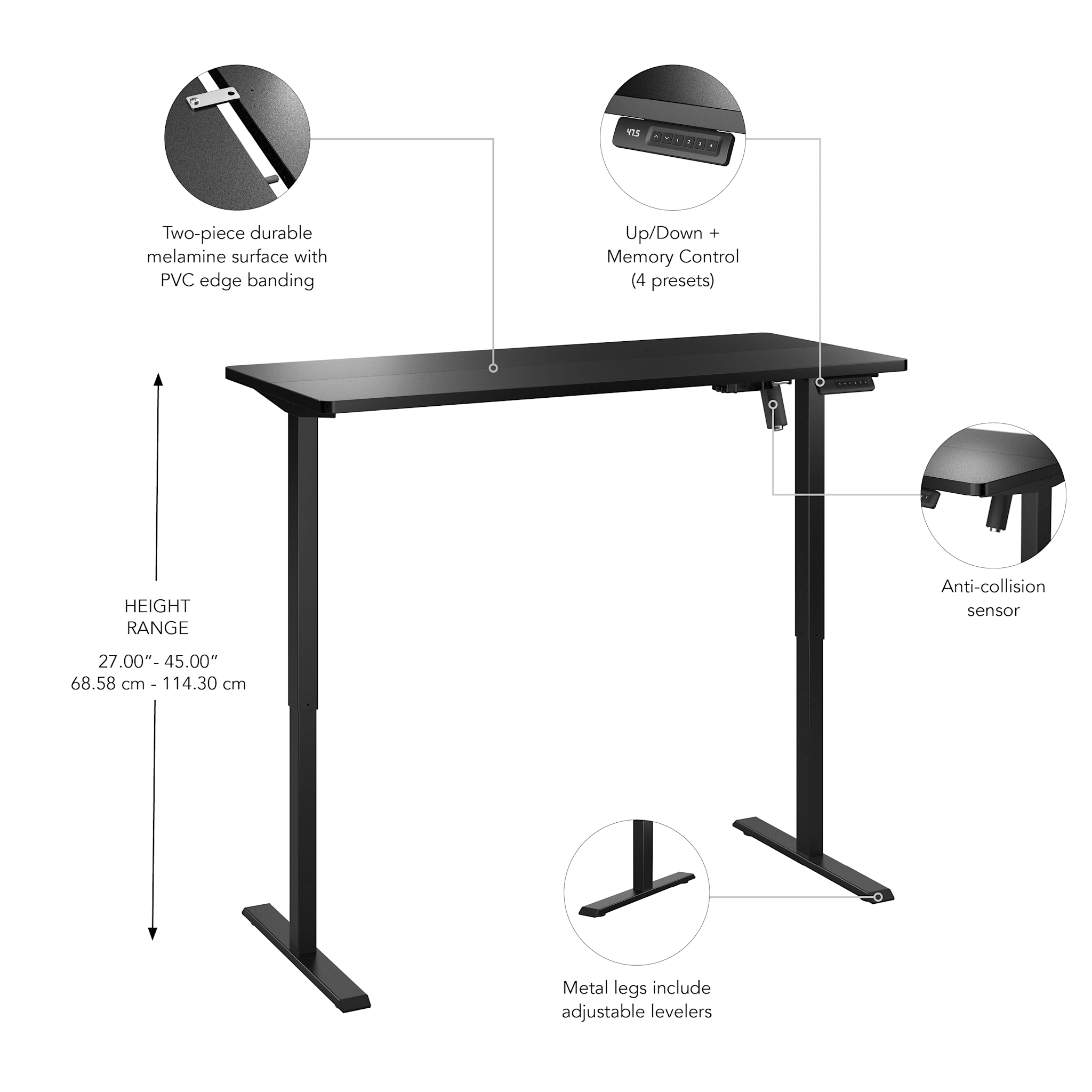 Energize 55W x 24D Electric Height Adjustable Standing Desk — panel 1