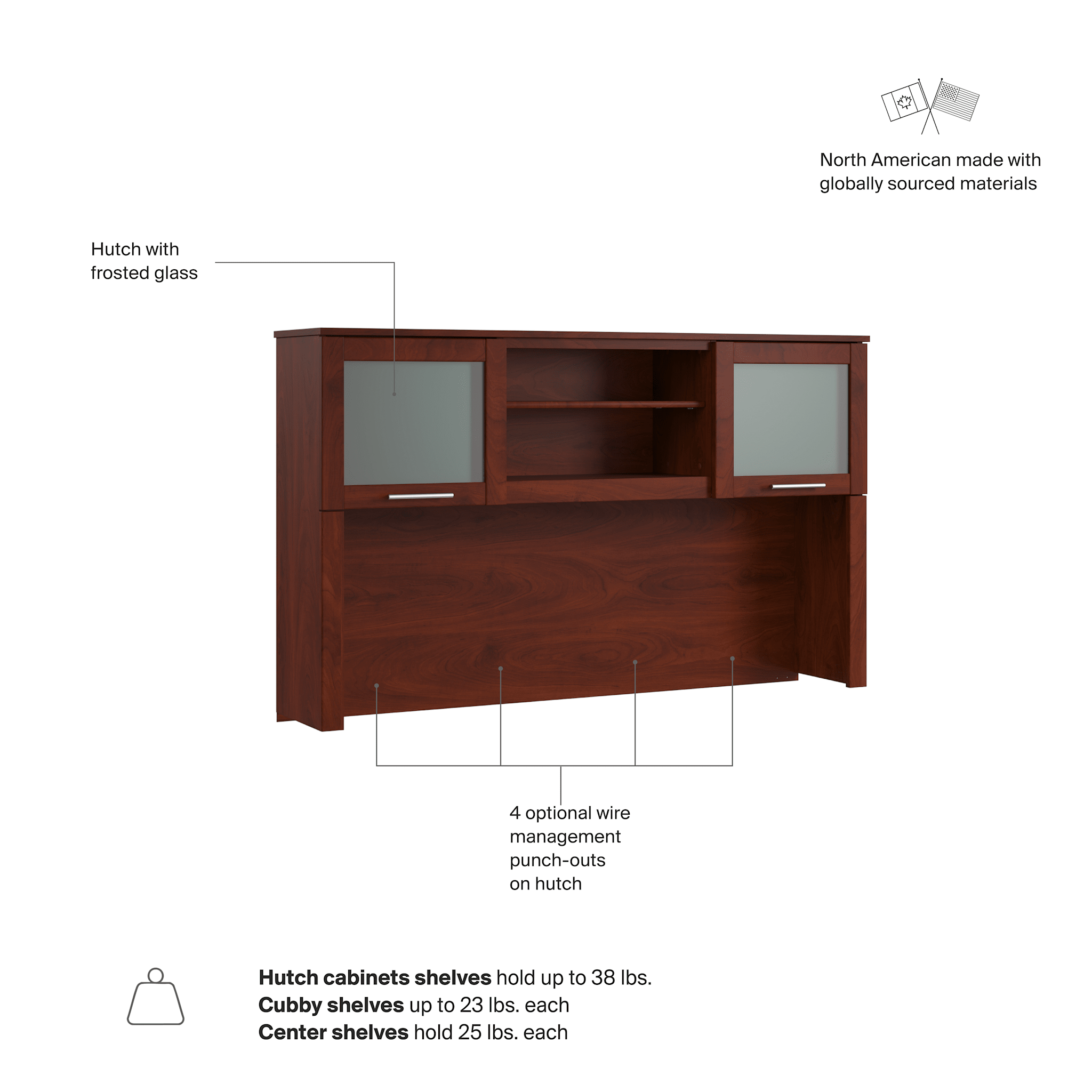 Bush Home Somerset 60W Desk Hutch — panel 10