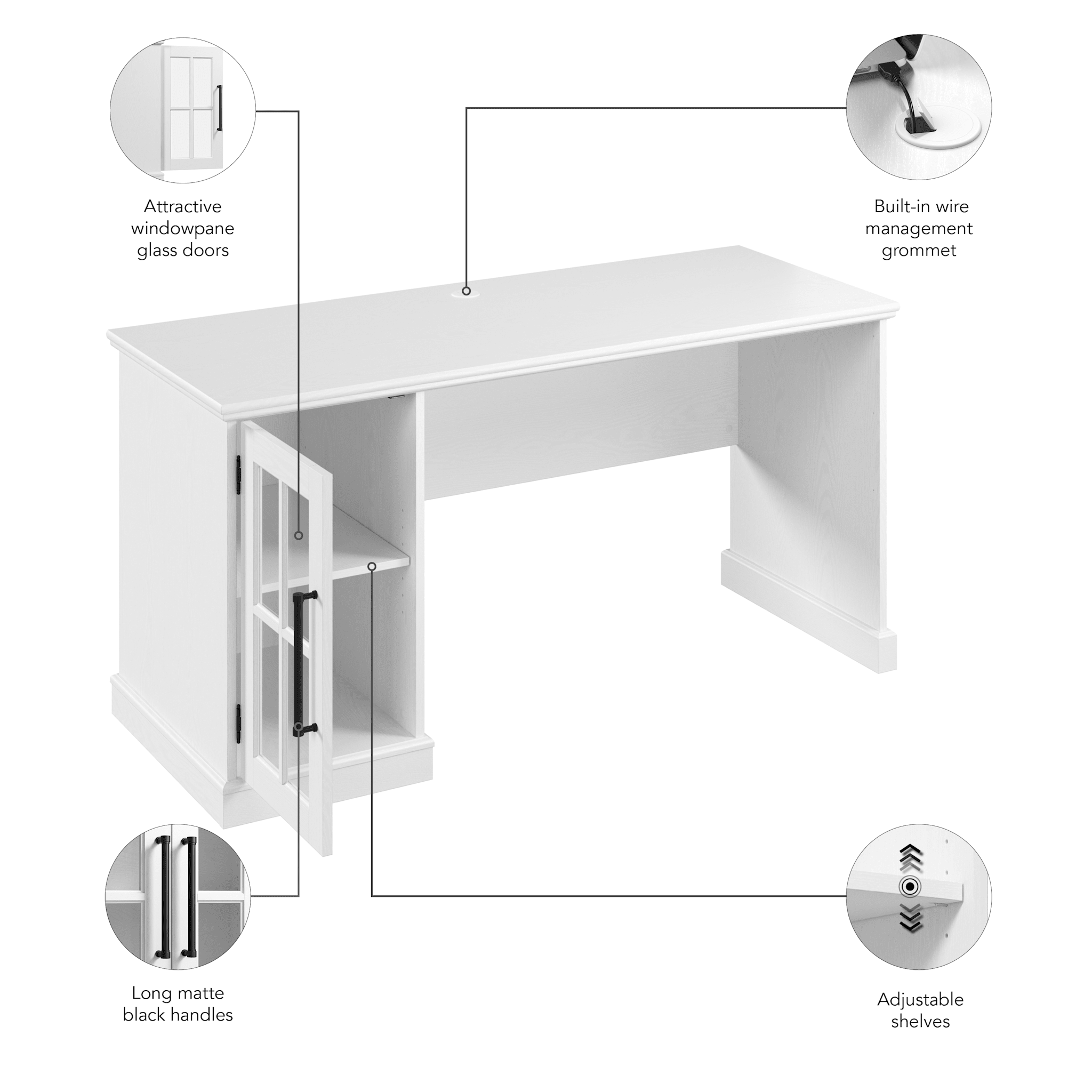Westbrook 60W Computer Desk with Storage Cabinet — panel 1