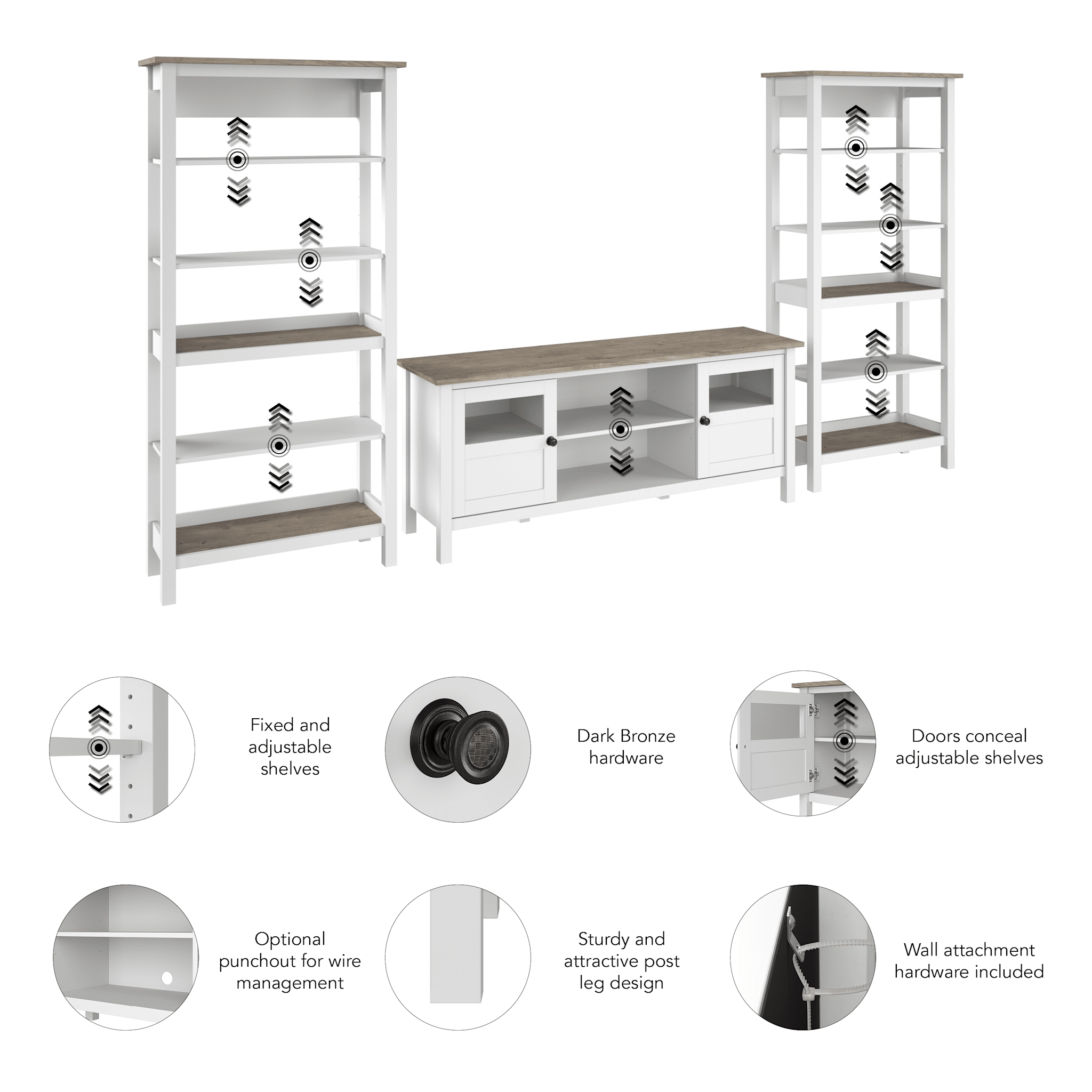 Mayfield 60W TV Stand with Bookcases — panel 1