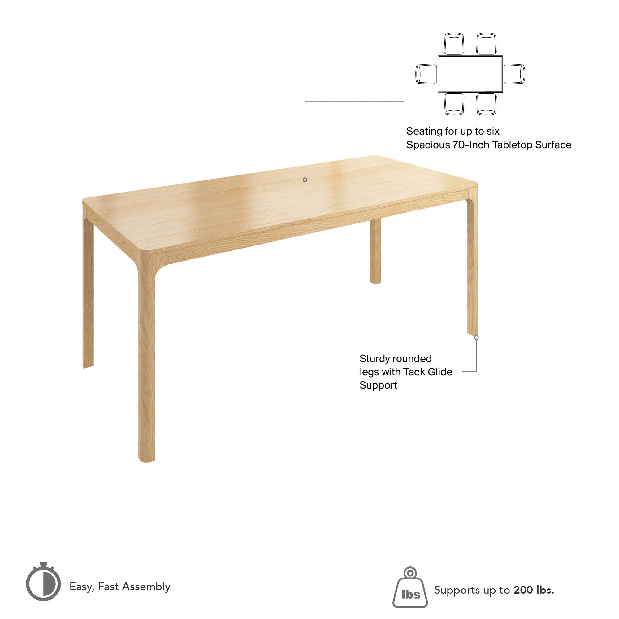 Bush Home Vera 70W Dining Table — panel 11