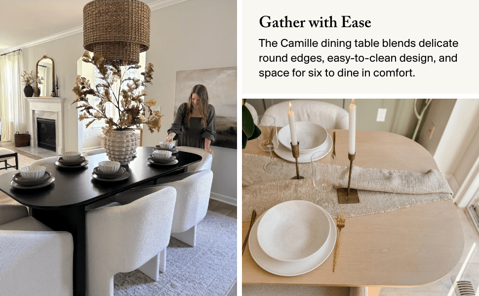 Bush Home Camille 71W Fluted Base Dining Table — panel 3