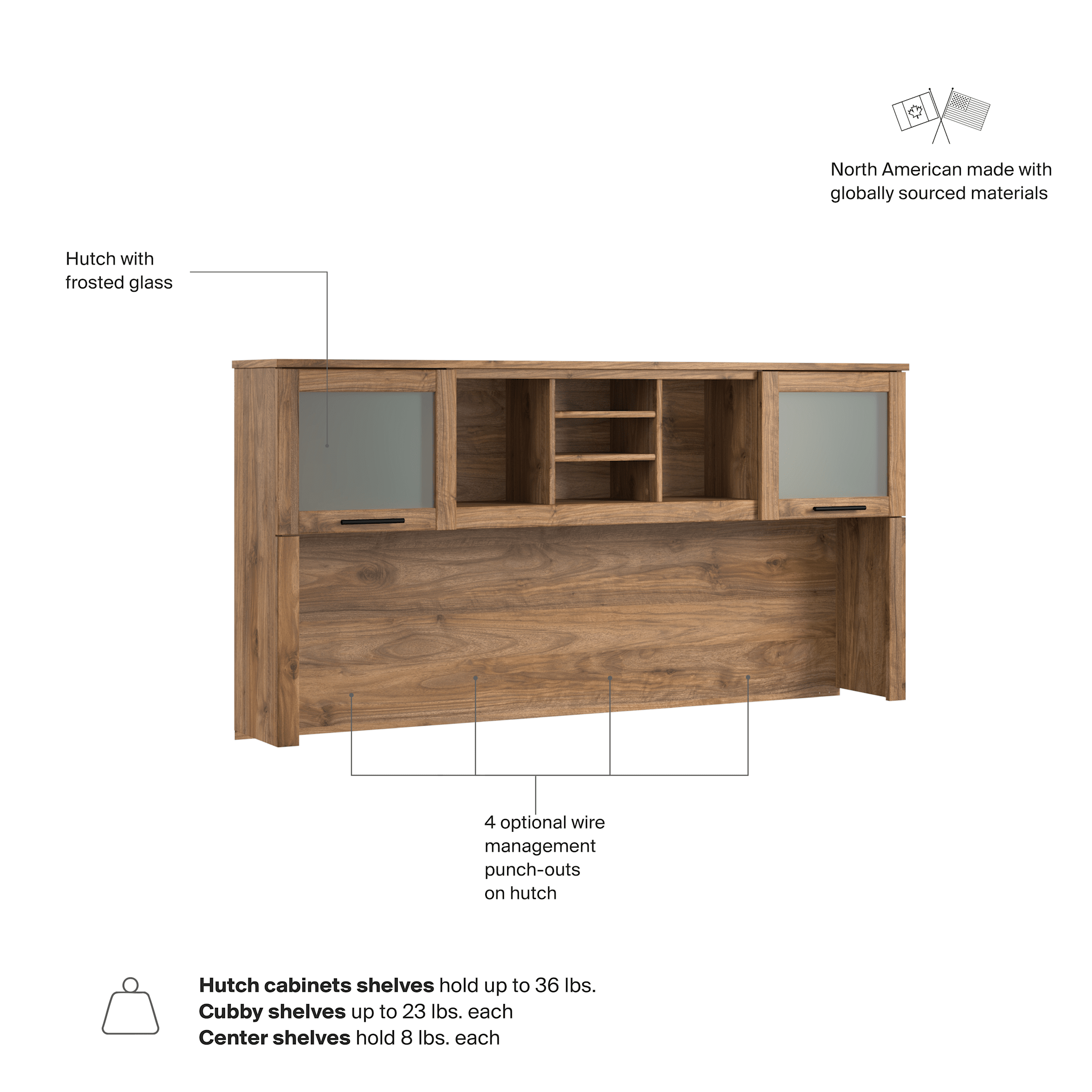 Bush Home Somerset 72W Desk Hutch — panel 10