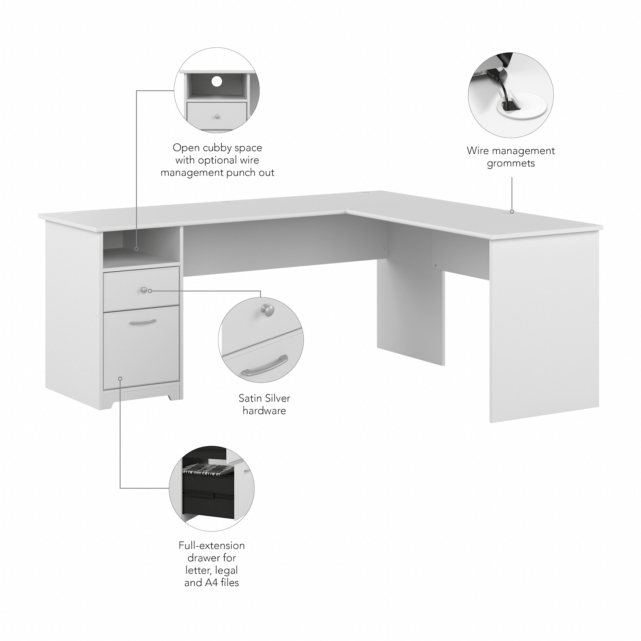Cabot 72W L Shaped Computer Desk with Drawers — panel 1
