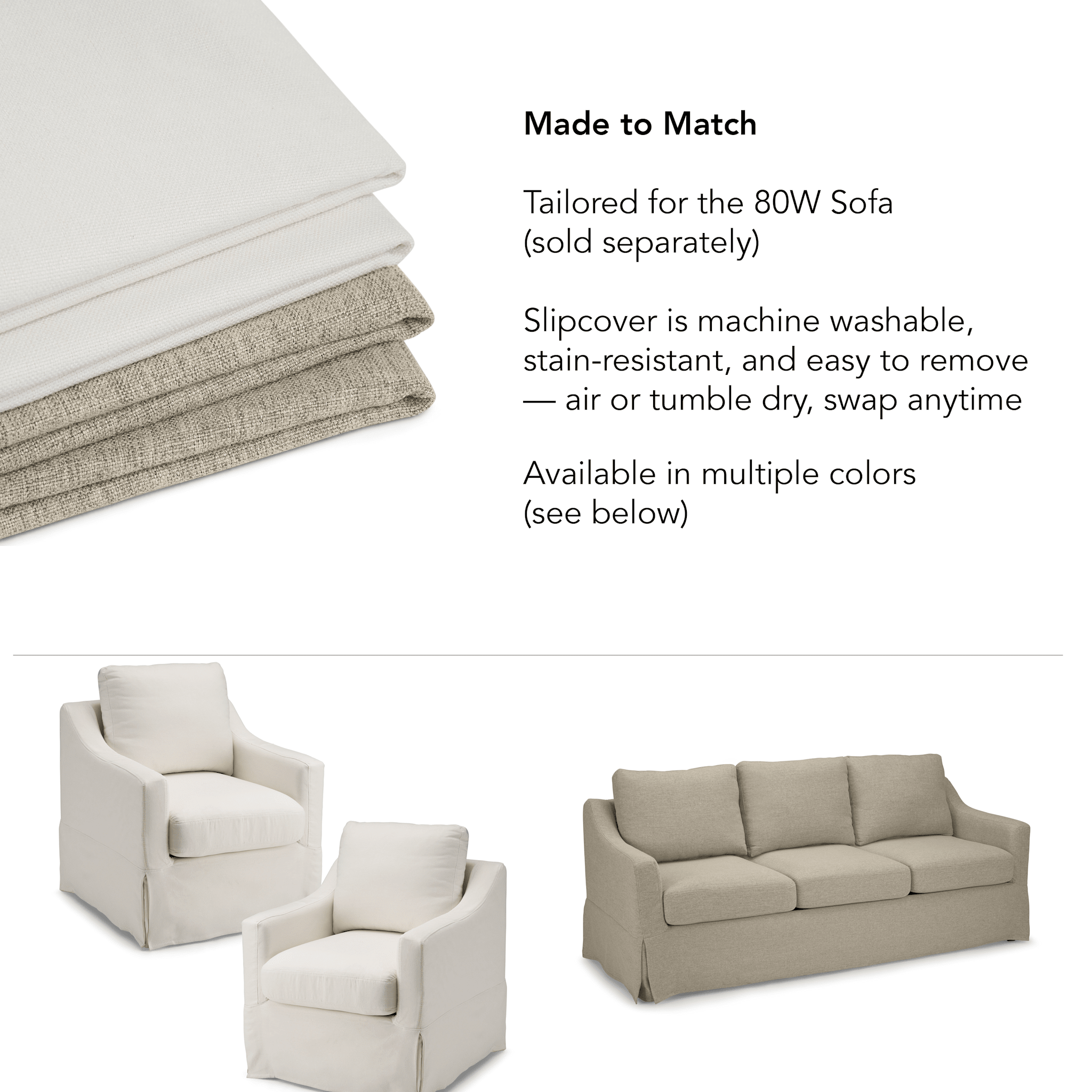 Bush Home Harper Slipcover for Bush Home Harper 80W Sofa — panel 11