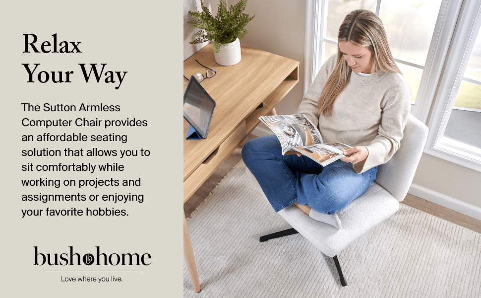 Sutton Armless Computer Chair Without Wheels — panel 1