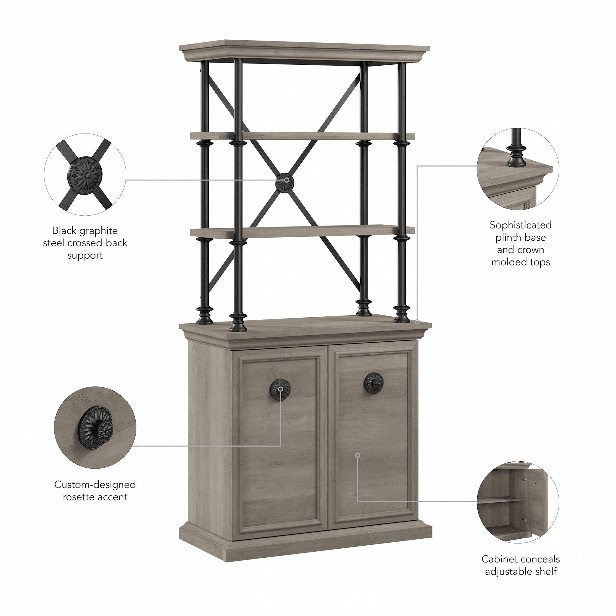 Coliseum Designer Bookcase with Doors — panel 1