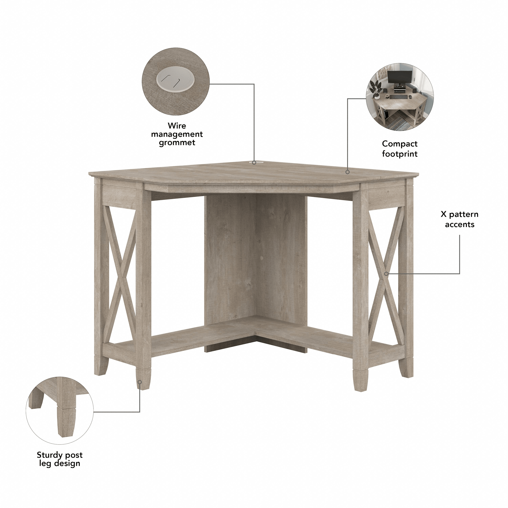 Key West Small Corner Desk — panel 1