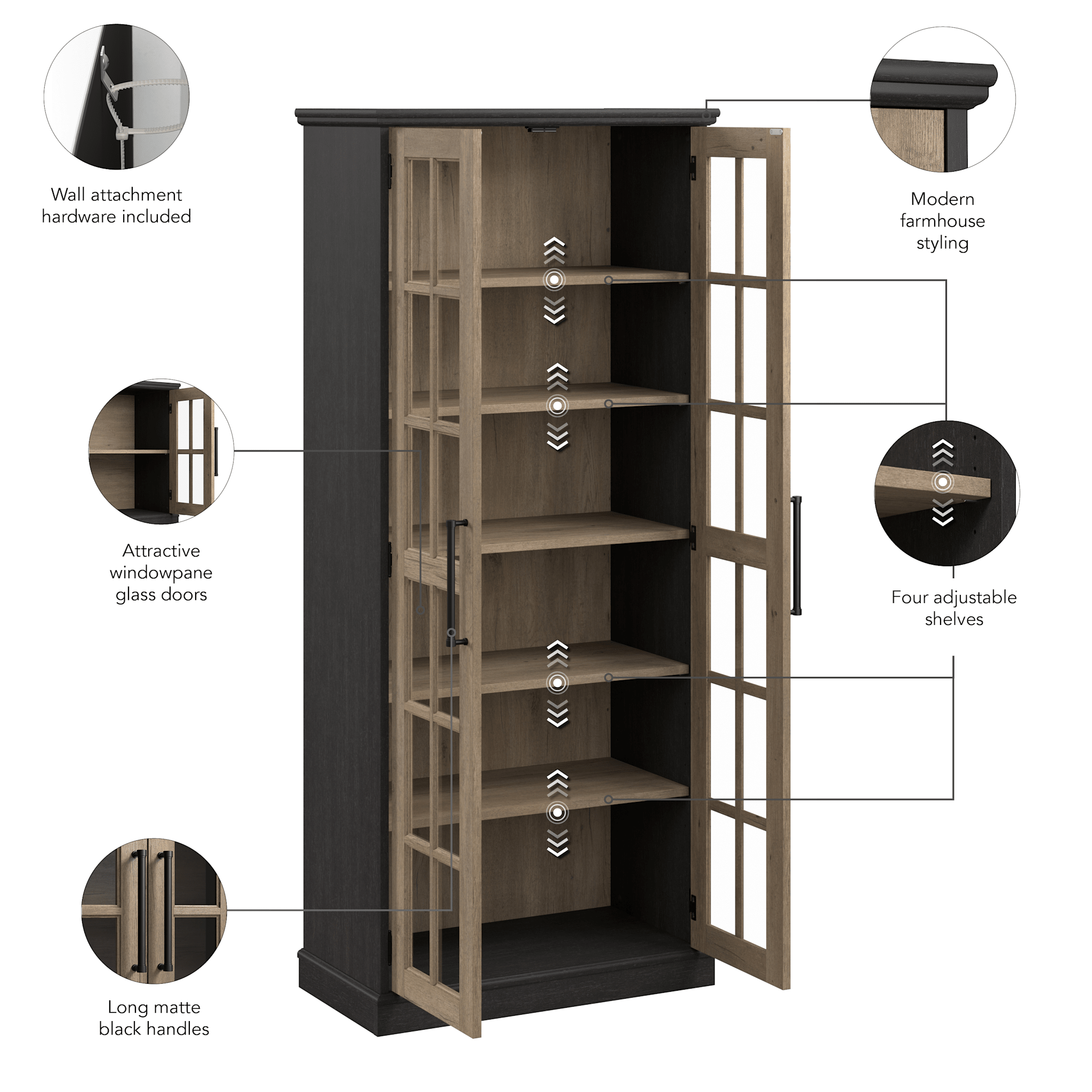 Westbrook Curio Cabinet with Glass Doors — panel 1