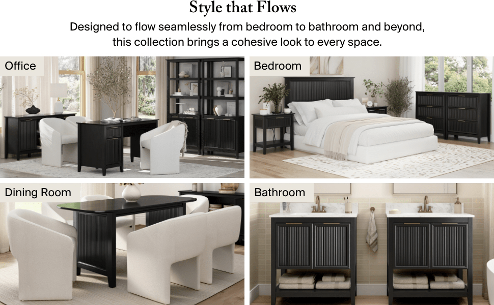 Bush Home Camille Fluted End Table with Drawer — panel 10