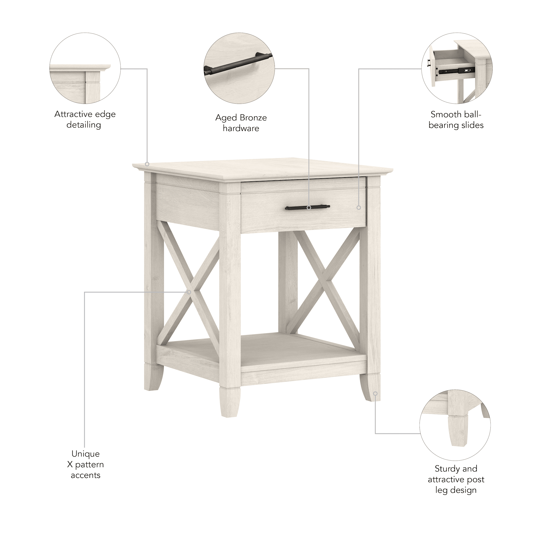 Key West End Table with Storage — panel 1