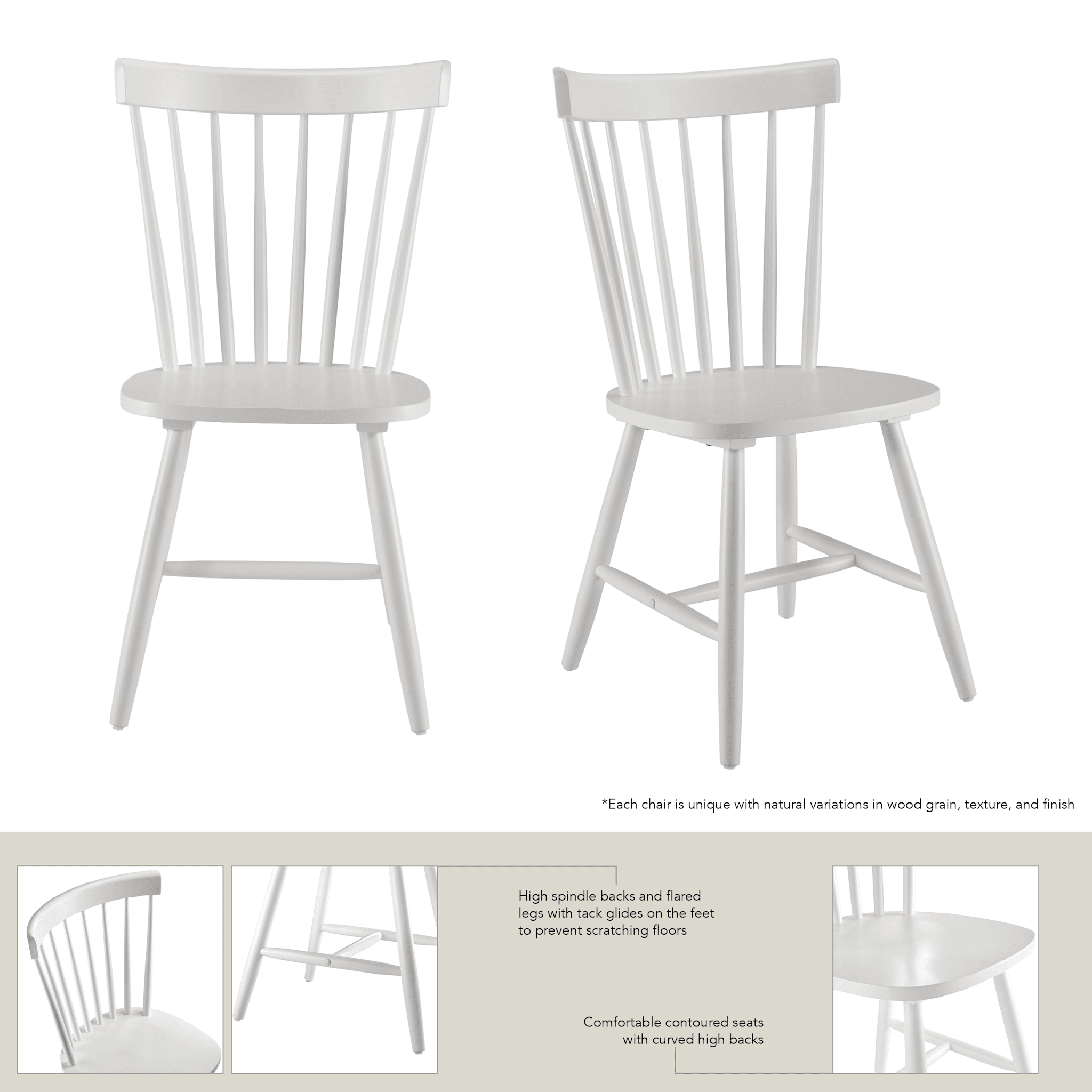 Windsor High Back Spindle Dining Chairs - Set of 2 — panel 11