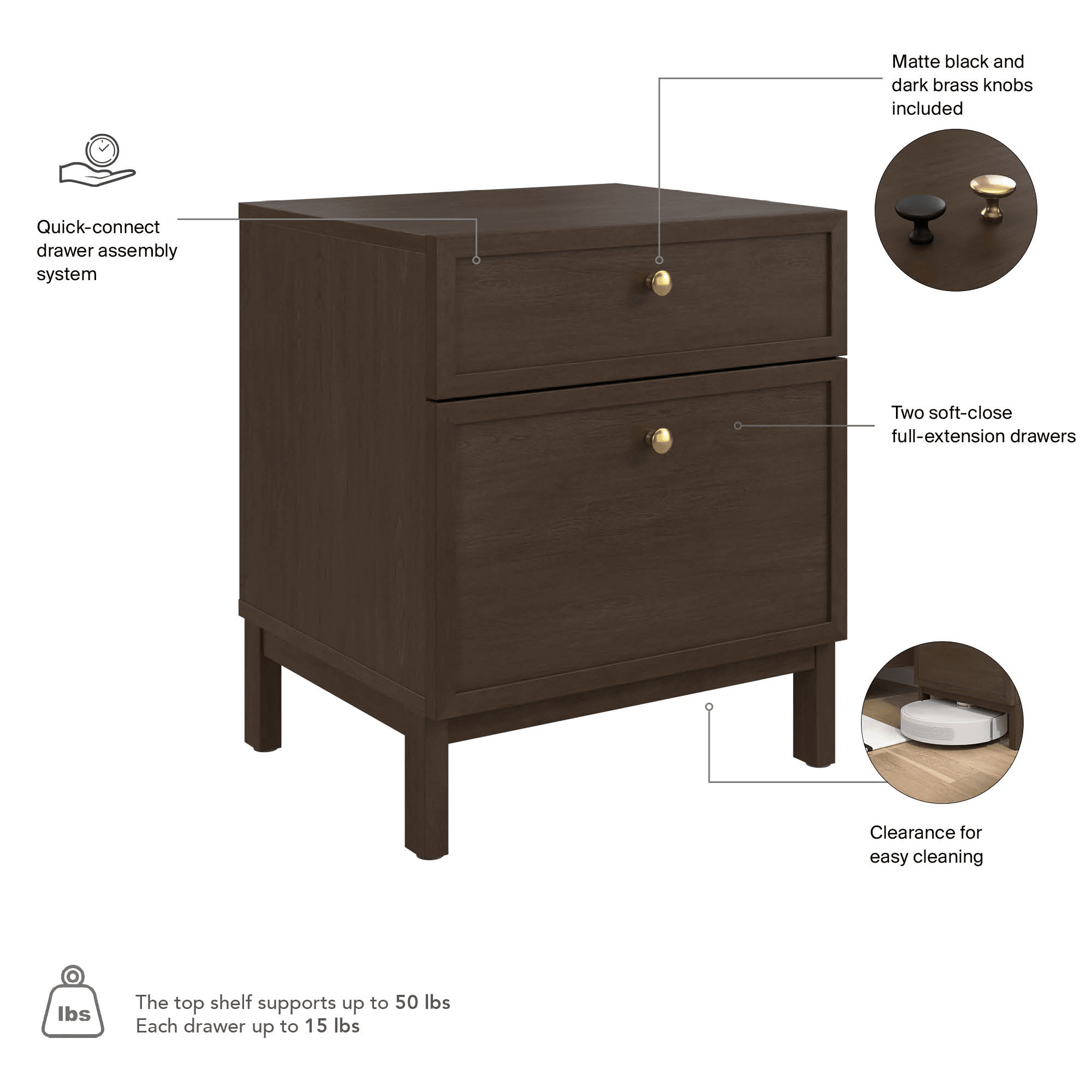 Bush Home Avery Nightstand with Drawers — panel 1