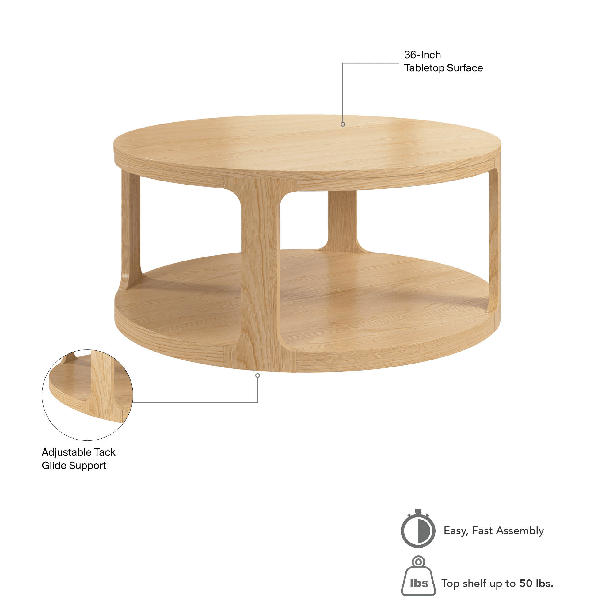 Bush Home Vera Round Coffee Table — panel 11
