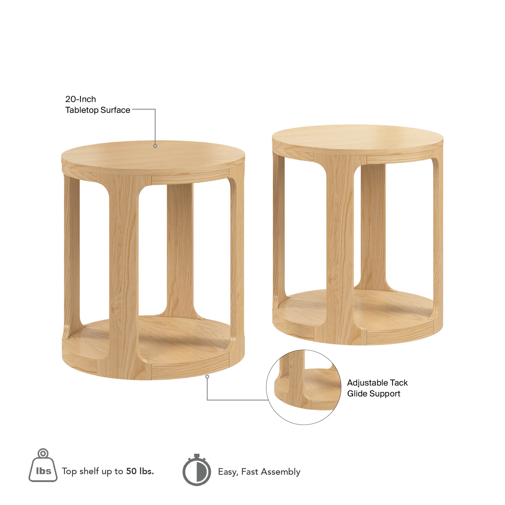 Bush Home Vera Round End Table - Set of 2 — panel 11