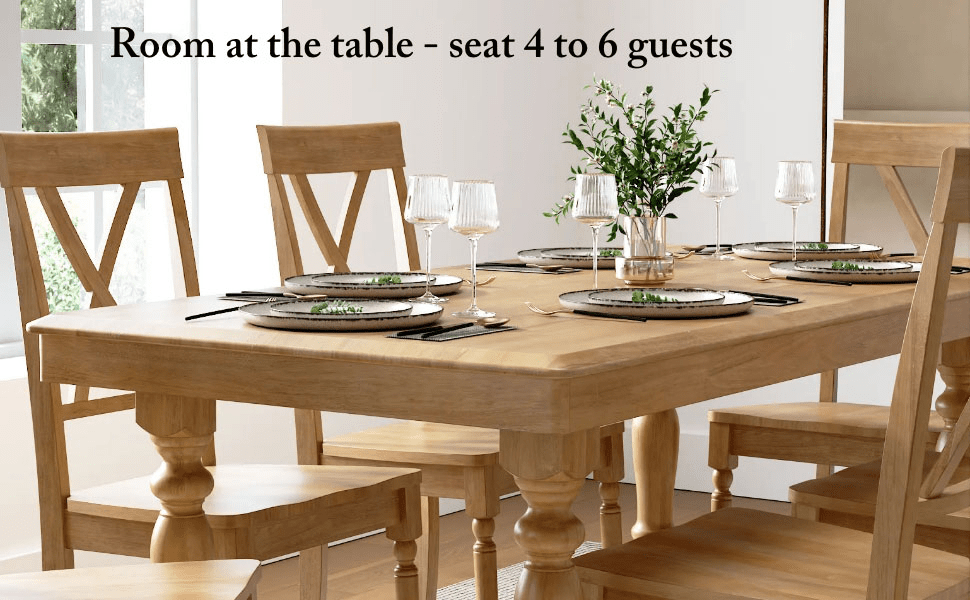 Sterling 67W Squire Trestle Dining Table with 6 Cross Back Dining Chairs — panel 4