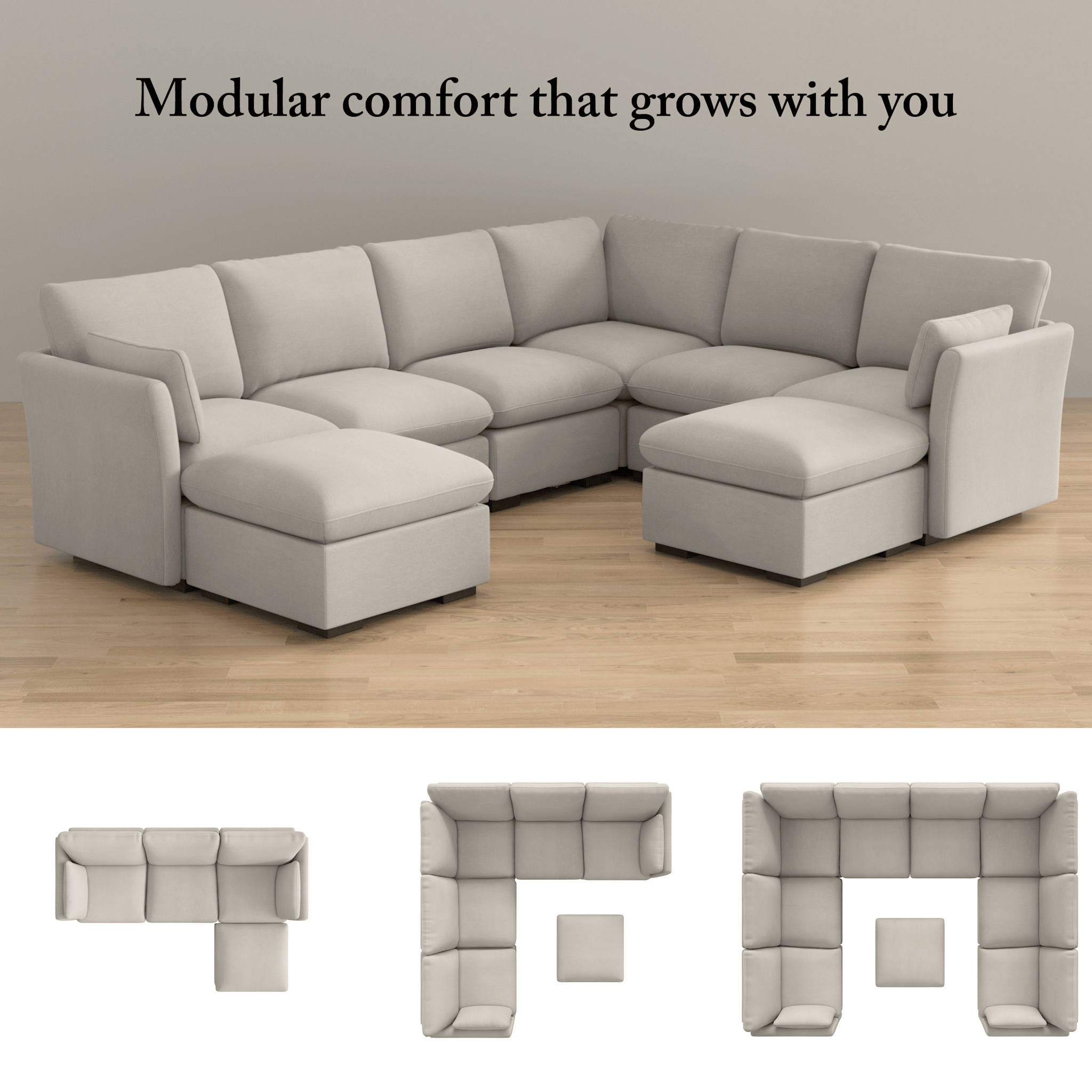 Bush Home Sienna Modular Storage Ottoman — panel 1