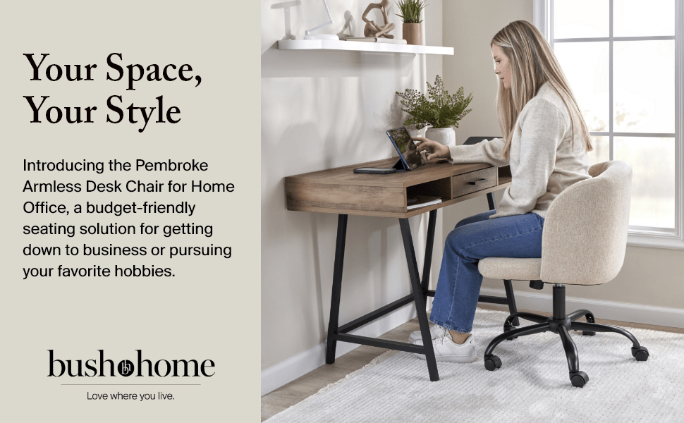 Pembroke Armless Desk Chair for Home Office — panel 1