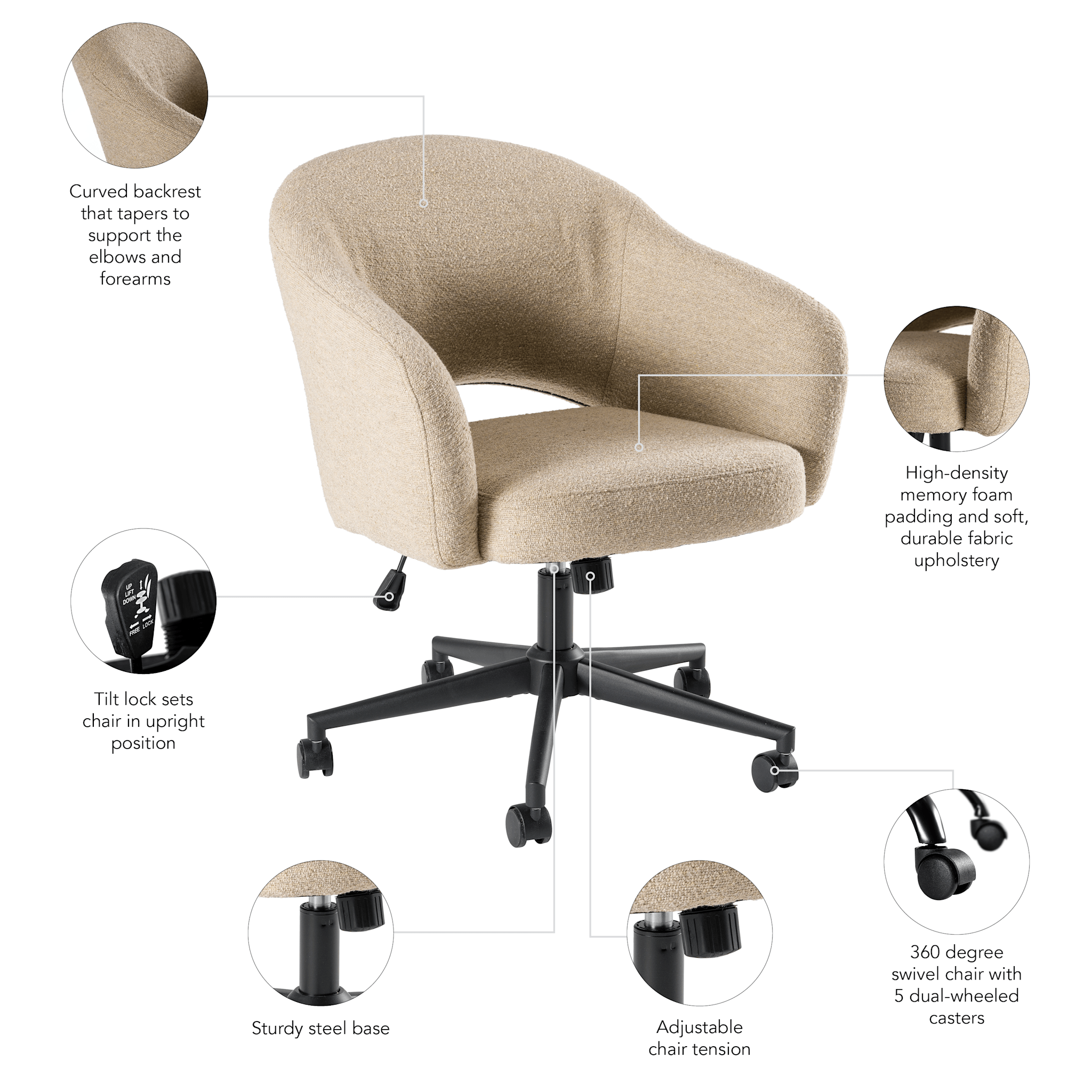 Fairfax Mid Century Modern Desk Chair for Home Office — panel 6