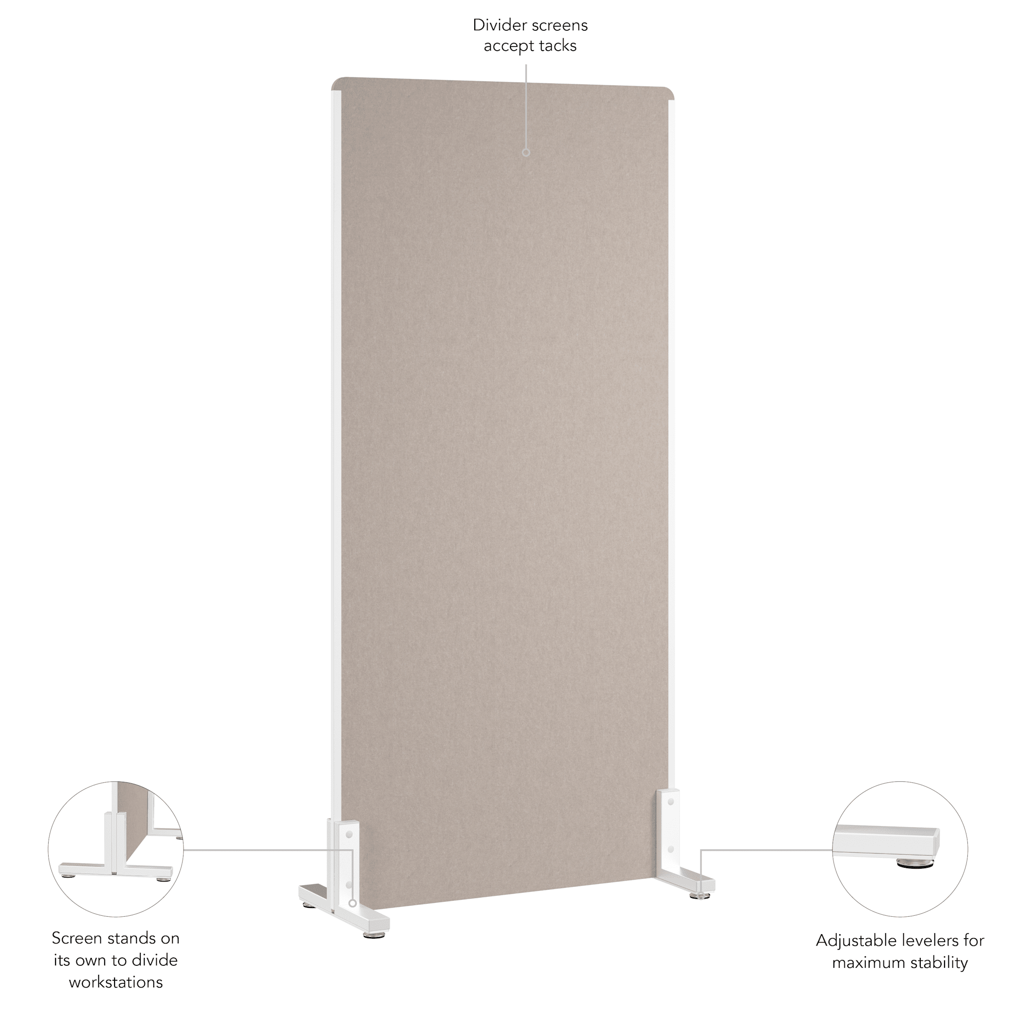 34W x 72H Freestanding Privacy Screen — panel 1