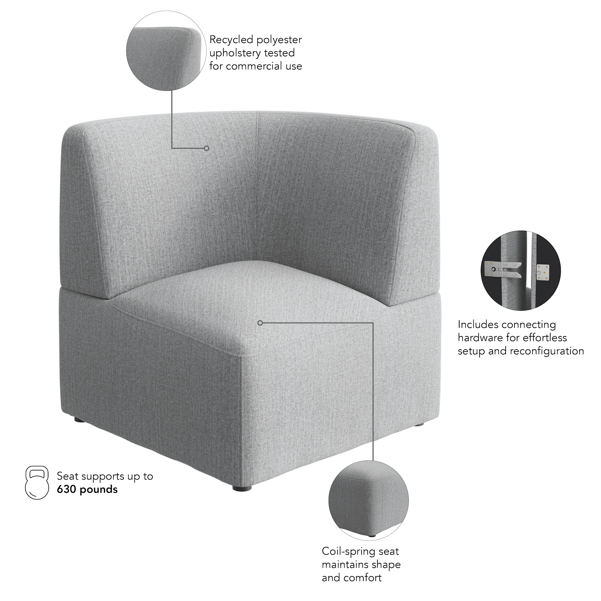 Assemble Modular Corner Lounge Chair — panel 6