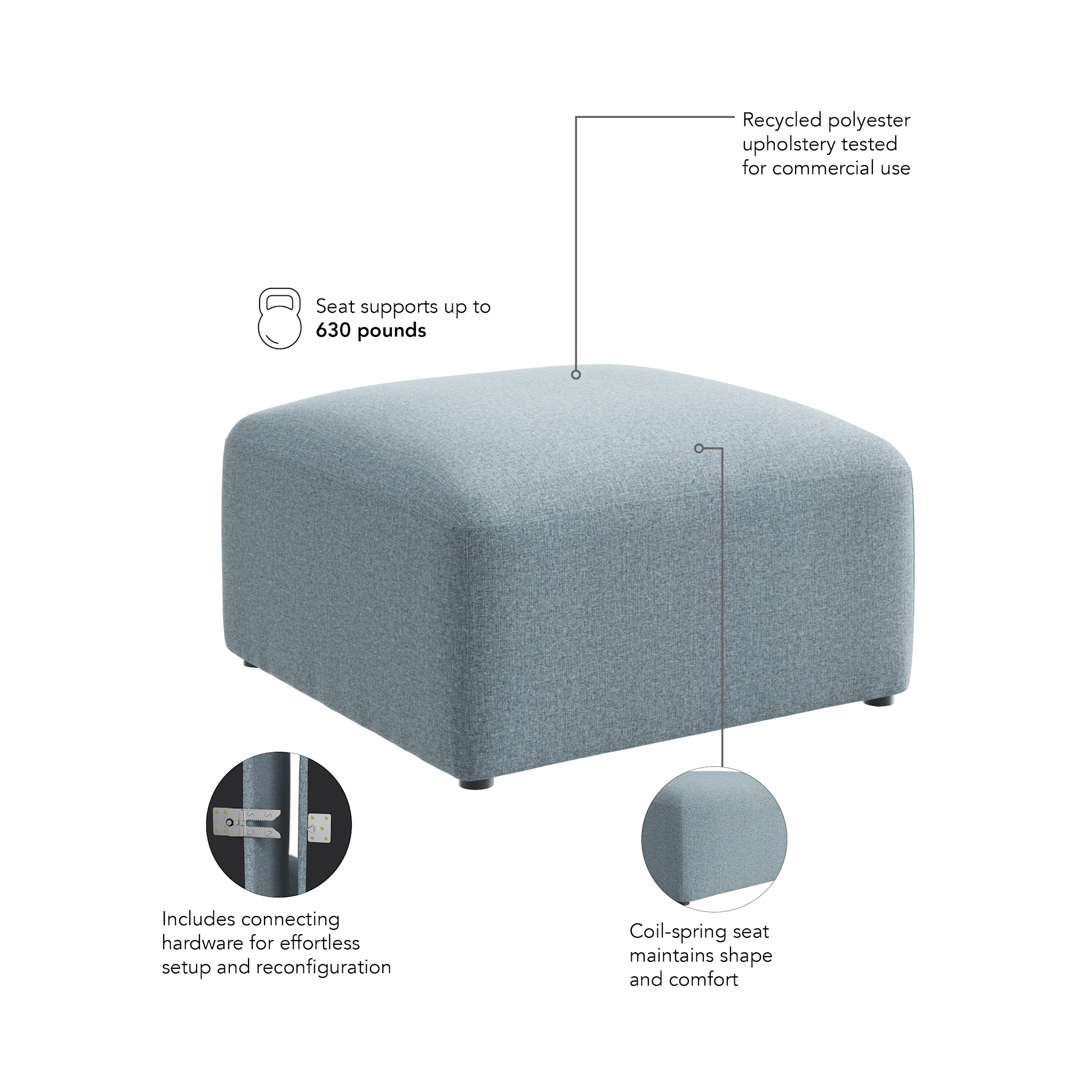 Assemble Modular Lounge Ottoman — panel 6